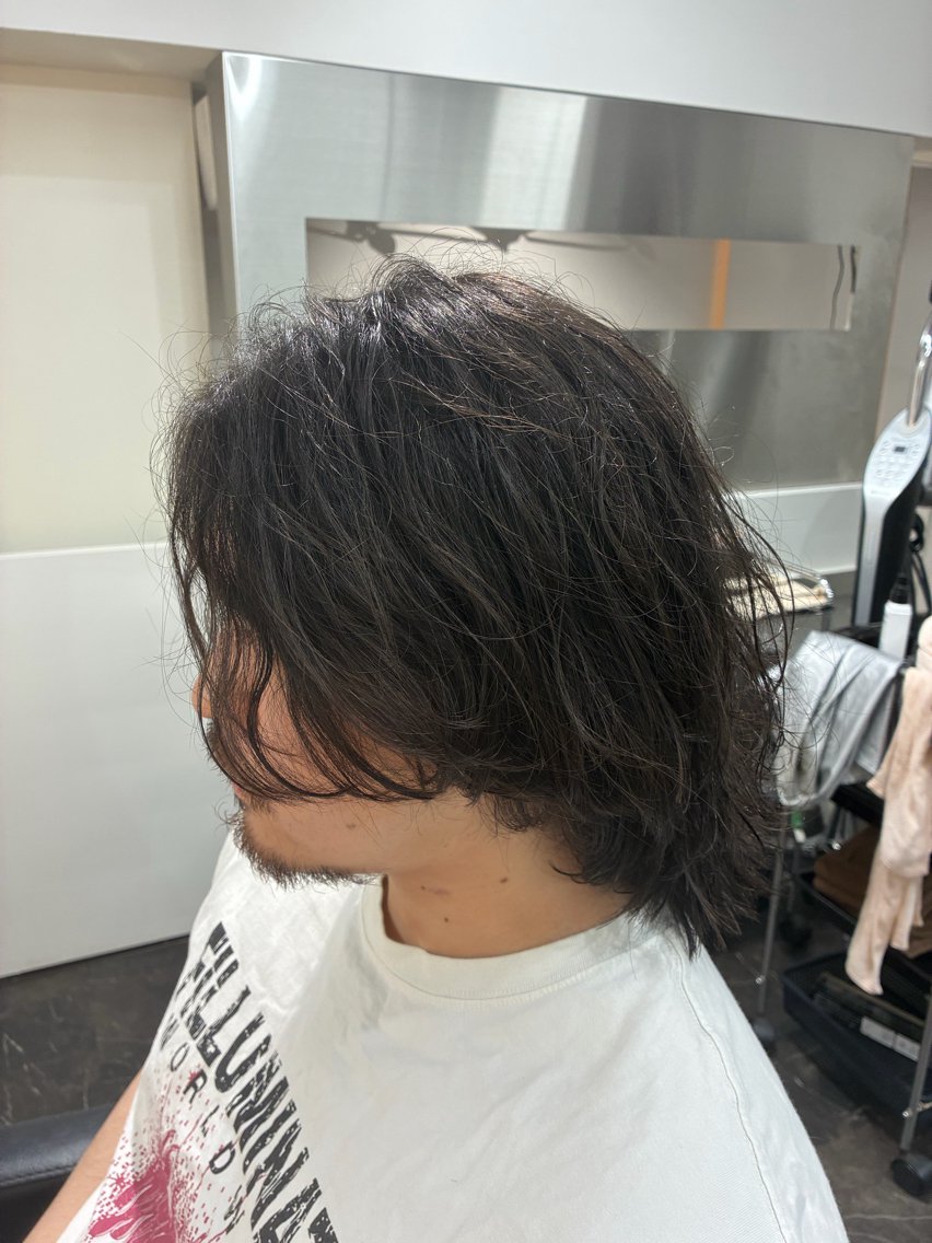 ロング パーマ メンズ カット パーマ メンズ毛流れ系特化 メンズカット/たいきのヘアスタイル
