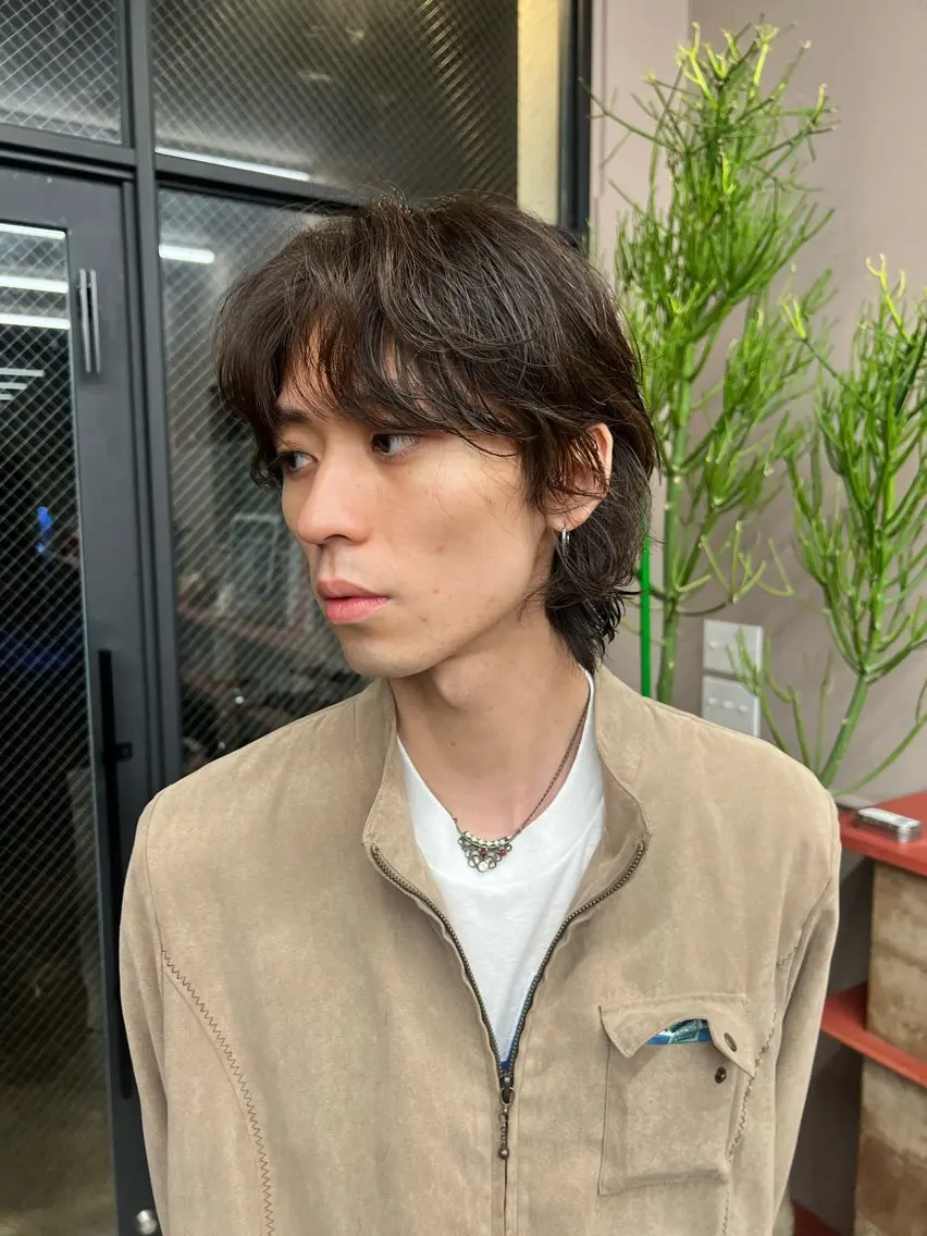 ミディアム パーマ メンズ カット パーマ 小笠原悠斗 /メンズヘアのヘアスタイル