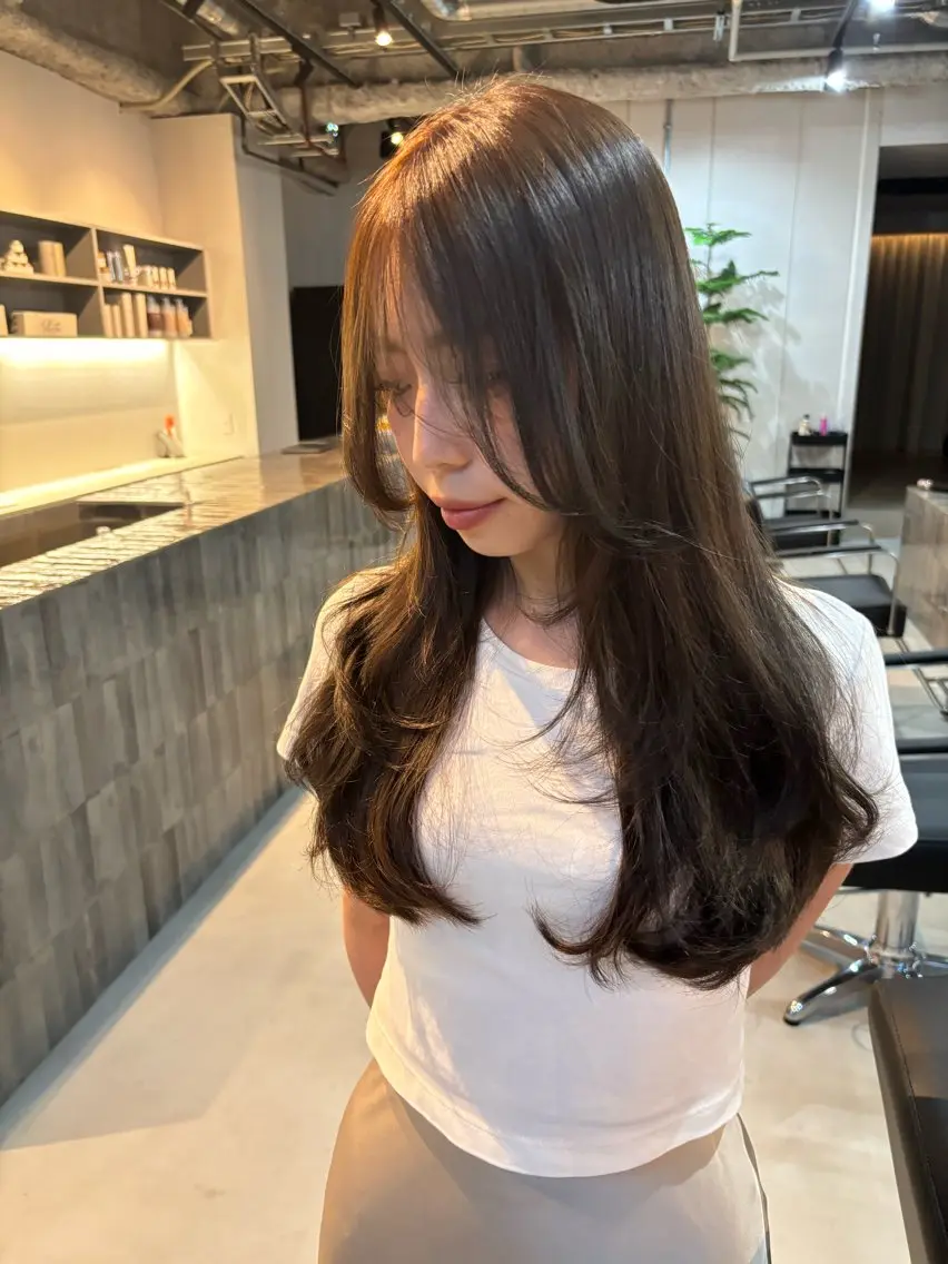 ミディアム カラー カット ヘアカラー トリートメント Lino by hoNuaのヘアスタイル