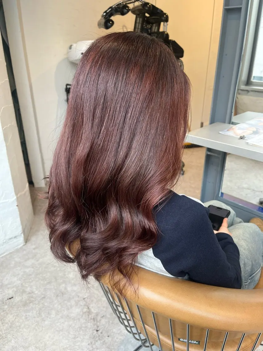 セミロング カラー カット ヘアカラー ヘッドスパ うしだ かおるのヘアスタイル
