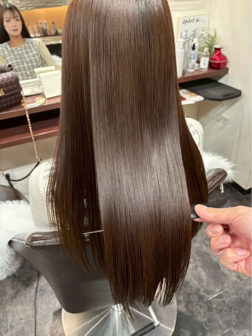ロング カラー ブラウンカラー ヘアカラー 梅野 巧成のヘアスタイル