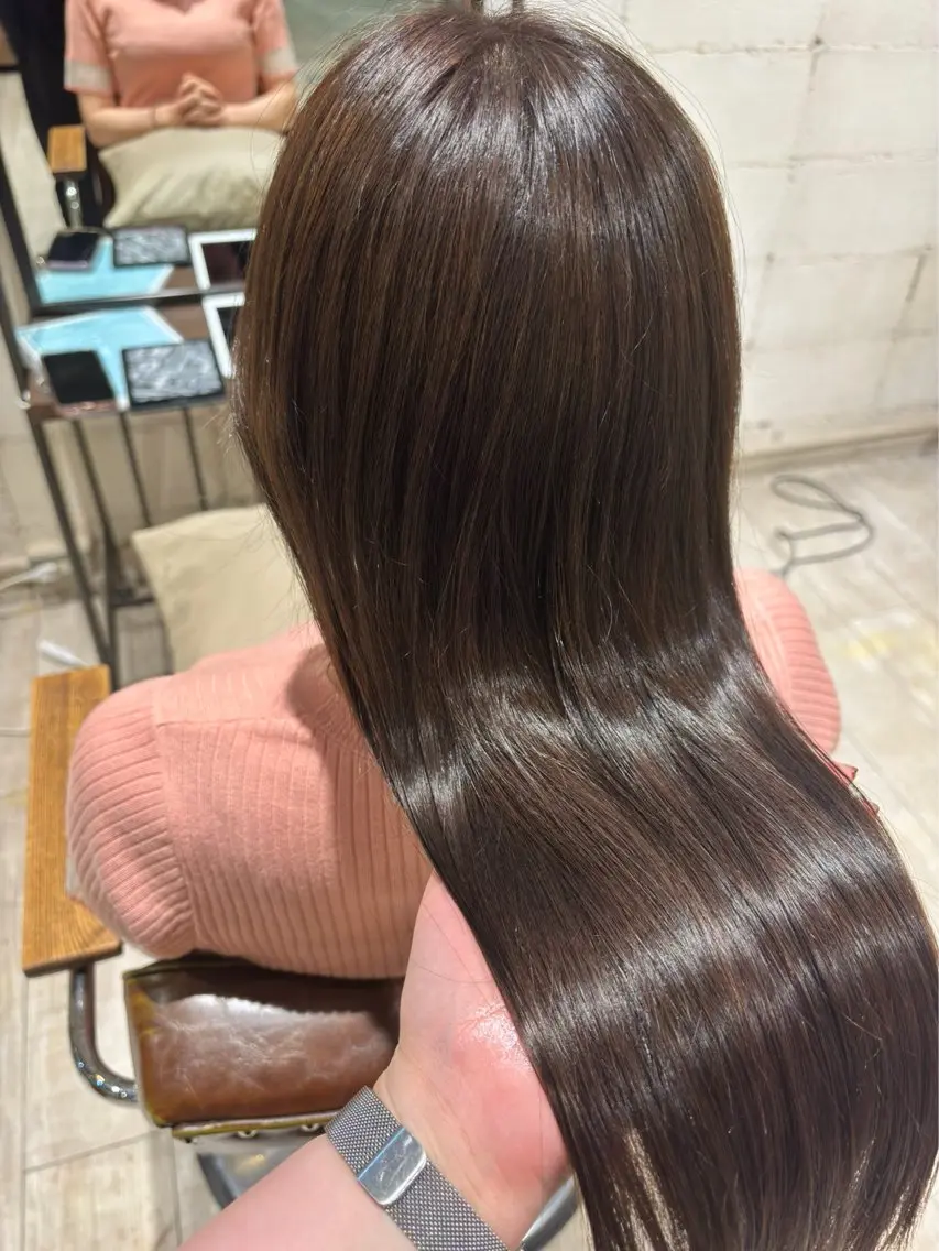 ロング 縮毛矯正 おがわ らいむ🕊️のヘアスタイル