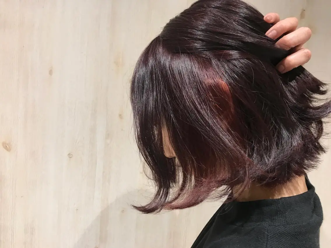 ミディアム カラー ヘアカラー EARTH岩楯 優貴のヘアスタイル