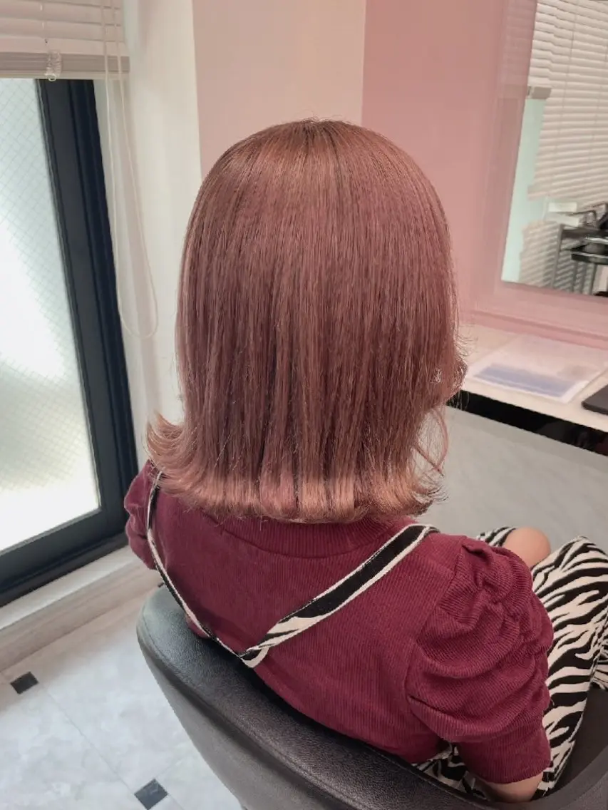 ミディアム ヘアアレンジ カラー ブラウンカラー 透明感カラー オレンジ ピンクカラー トリートメント 銀座/ショート/ メンズ/HINOKIのヘアスタイル