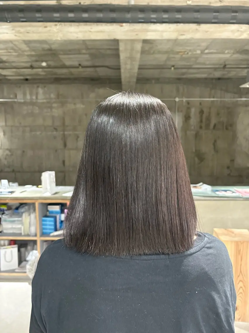 ミディアム 縮毛矯正 酸性ストレート 縮毛矯正 玉置七海✨ /透明感/髪質改善のヘアスタイル