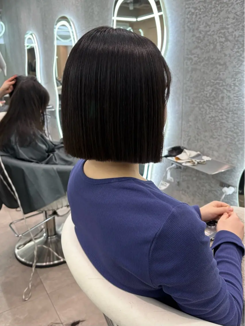 ミディアム ヘアアレンジ 顔まわりレイヤー 顔周りカット ハッシュカット 髪質改善 韓国風ヘア 縮毛矯正 トリートメント ヘアセット 大宮‎縮毛矯正🩵 レイヤー　佐藤和のヘアスタイル