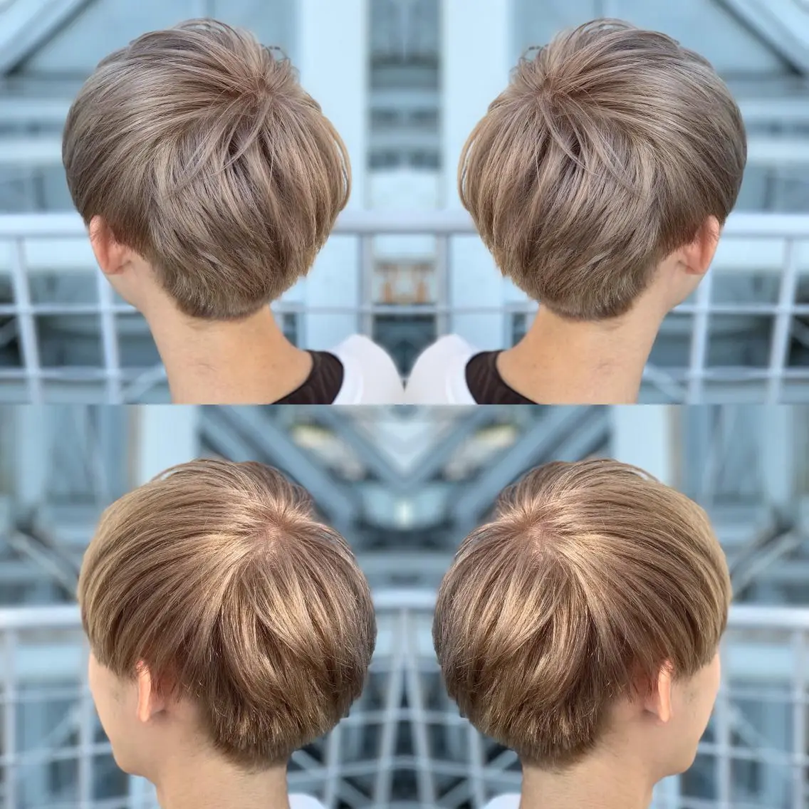 ショート カラー ヘアアレンジ メンズ ヘアカラー トリートメント 髪質改善×ハイトーン 中田啄也のヘアスタイル