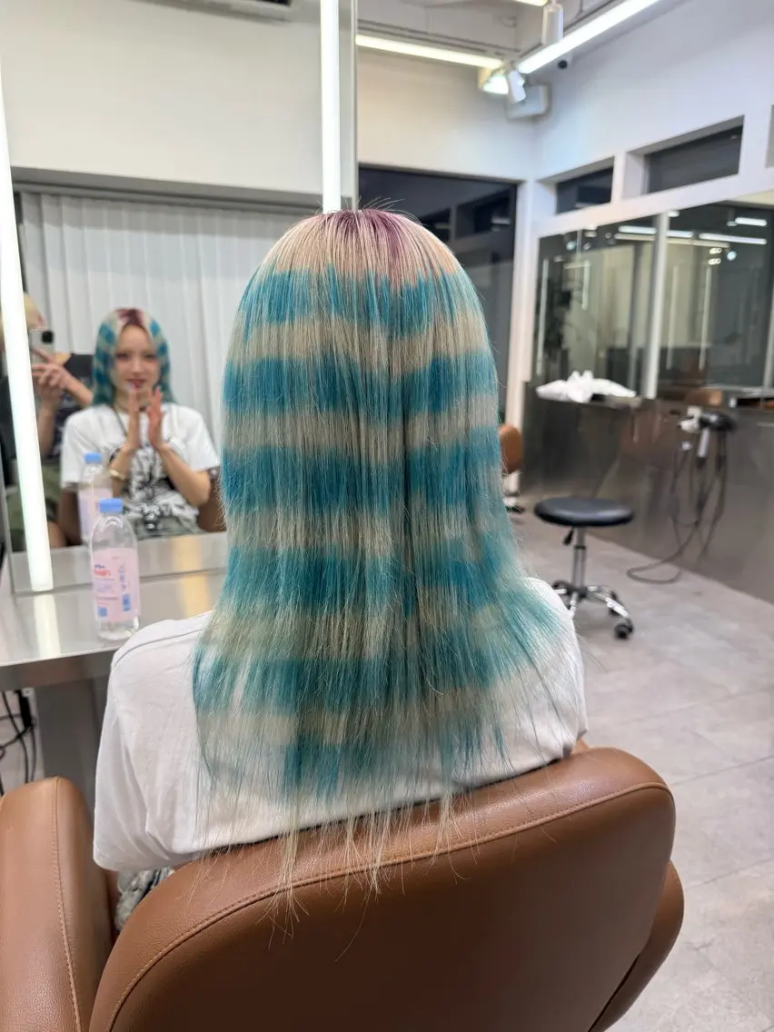 ロング カラー ヘアカラー 韓国メンズヘア特化 𝓡𝓮𝓷のヘアスタイル