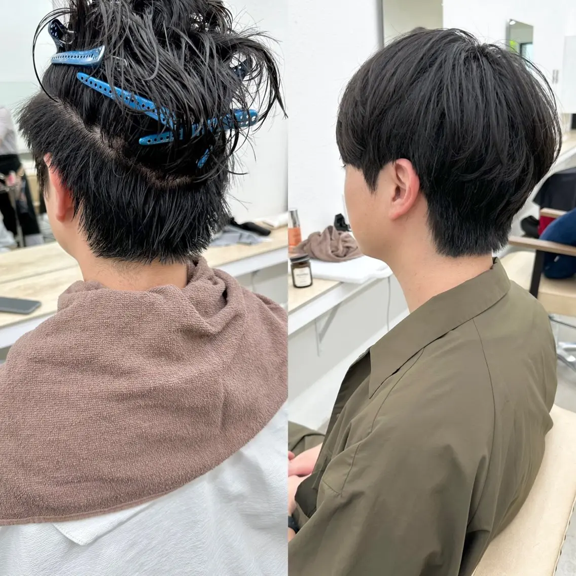 🔔人気の韓国式ダウンパーマ+似合わせメンズカット✂️の写真