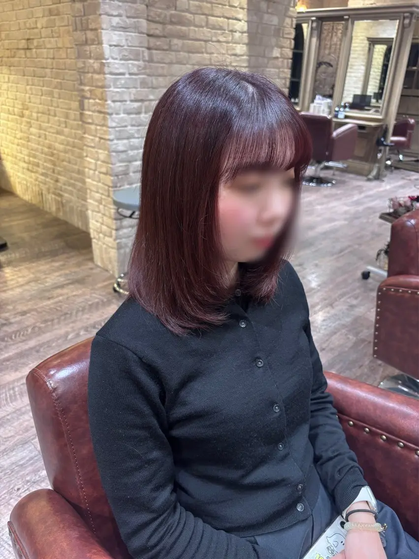 セミロング 顔まわりレイヤー 顔周りカット レイヤーカット 中野 まな /elto四条烏丸店のマツエク・マツパデザイン