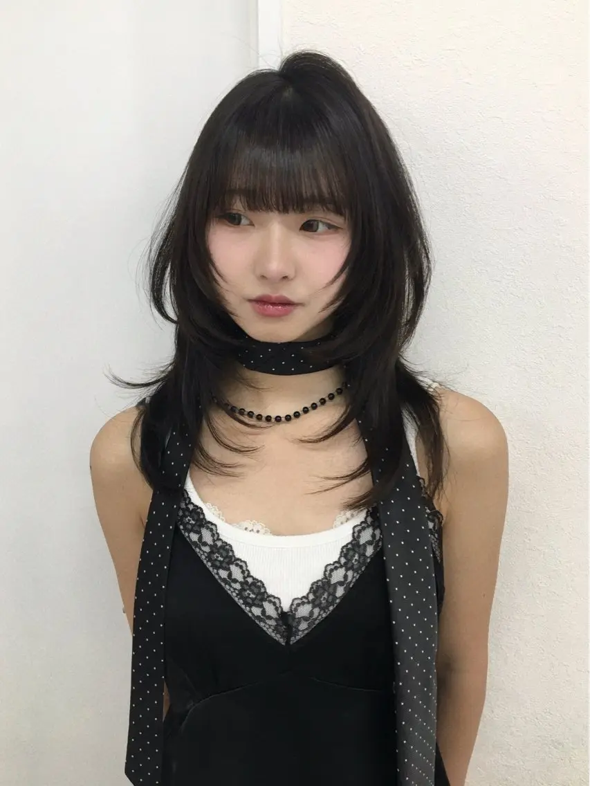 セミロング ハッシュカット カット トリートメント Hanaka🪷 ニュアンス×レイヤーのヘアスタイル