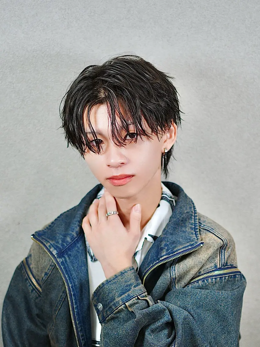 ミディアム メンズ カット ヘアセット SLASHメンズ専門 大西郁也のヘアスタイル