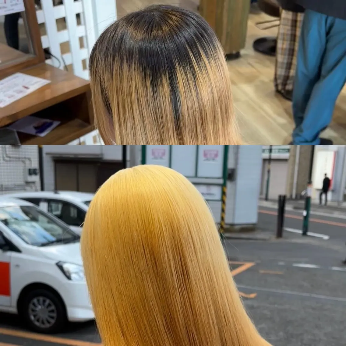 セミロング ヘアカラー 🎀ハイトーン/ 艶カラー/夕月🎀のヘアスタイル