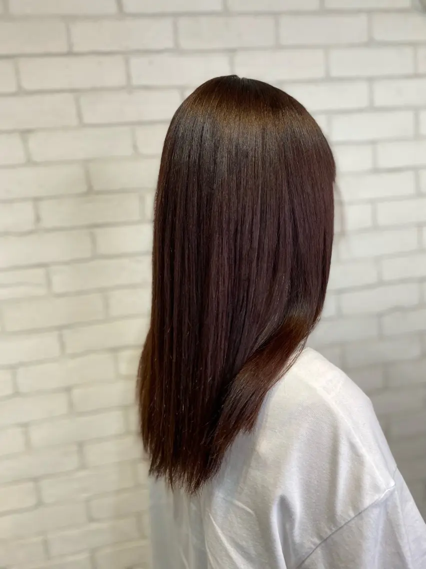 セミロング カラー カット 縮毛矯正 ヨシダ フミノリのヘアスタイル