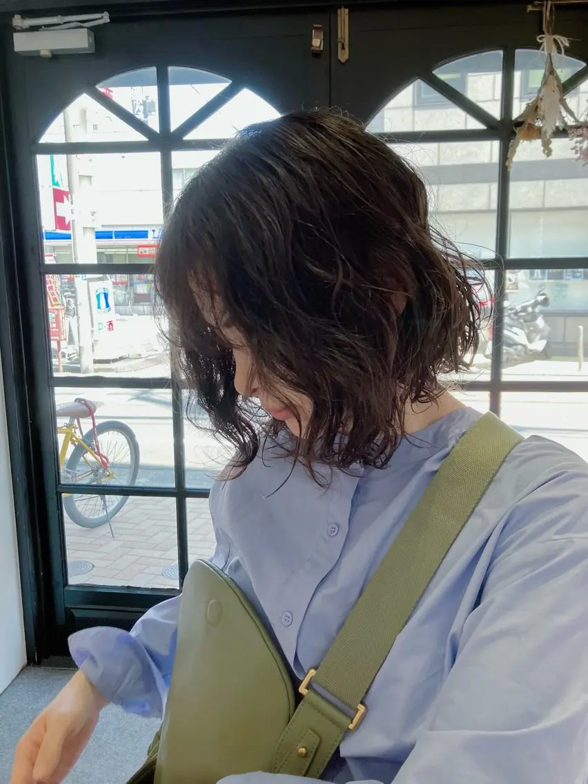 ショート パーマ ボブ ニュアンスパーマ カット パーマ 川間 将彦のヘアスタイル