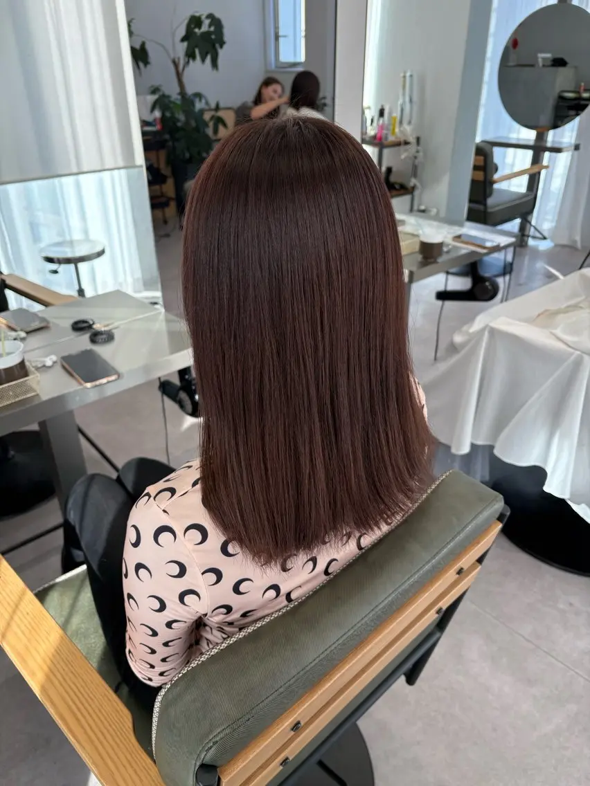 ミディアム カラー 学生 トリートメント カット ヘアカラー 仙台/ベージュ／ 艶カラー／三宅空翔のヘアスタイル