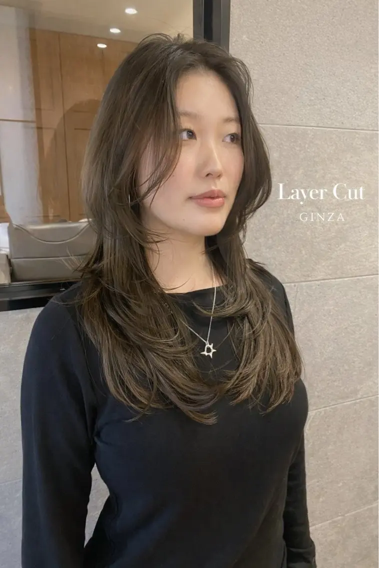ロング カラー カット トリートメント 上品韓国ヘア レイヤー/ayaのヘアスタイル