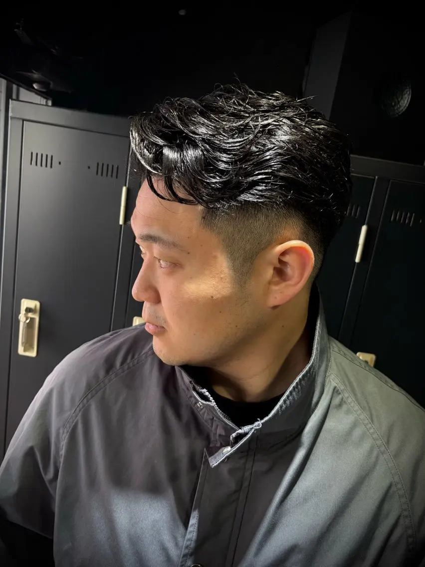 ショート メンズ カット パーマ トリートメント ヘアセット メンズパーマ/難波/ 心斎橋　室園亮佑のヘアスタイル