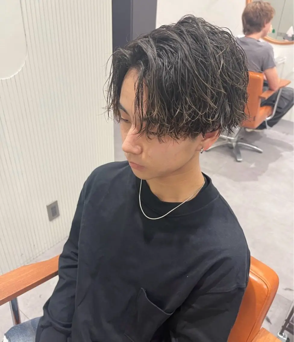 パーマ メンズ カット パーマ トリートメント ヘッドスパ ヘアセット Bond Story /名駅【メンズ専門】のヘアスタイル