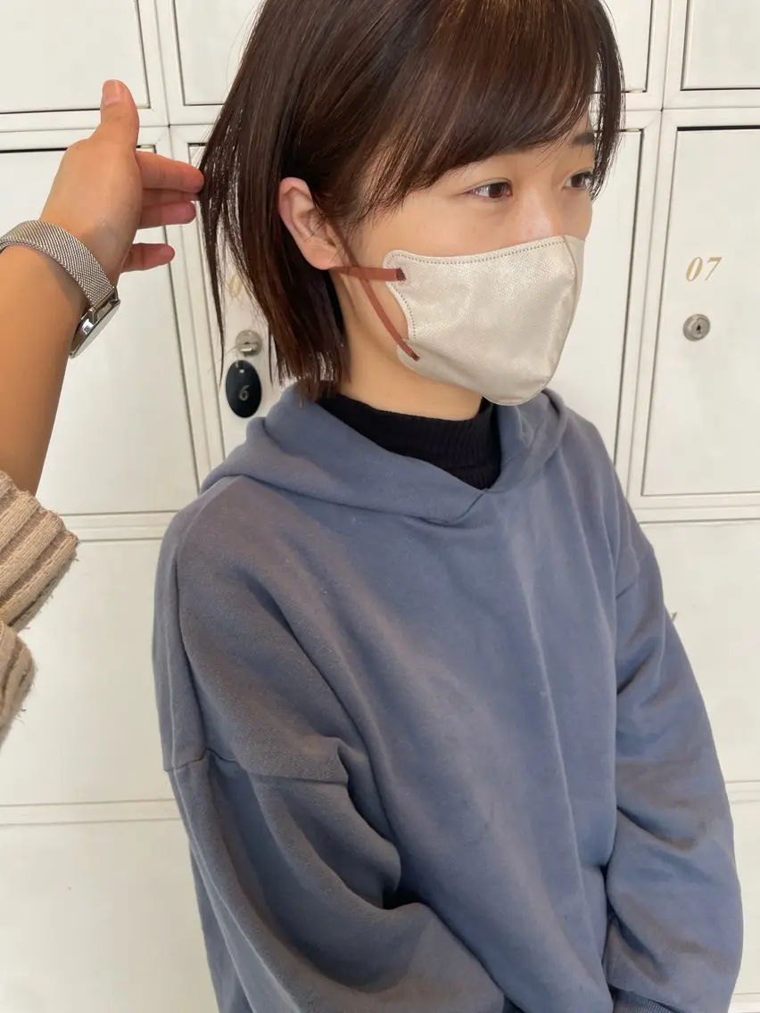 ショート カラー パーマ ショートボブ ハンサムショート インナーカラー ボブ ショートヘア 鶴岡で縮毛矯正なら お任せ！ハヤシナオミのヘアスタイル