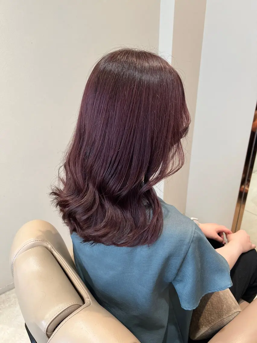 ロング カラー ラベンダーカラー ピンクカラー ピンクラベンダー カット ヘアカラー トリートメント THINK SHOP sakiのヘアスタイル