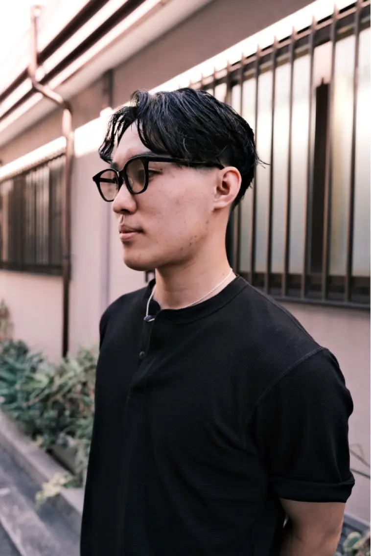 ショート パーマ メンズ センターパート フェードカット スパイキーショート /パーマ/山本孝明のヘアスタイル