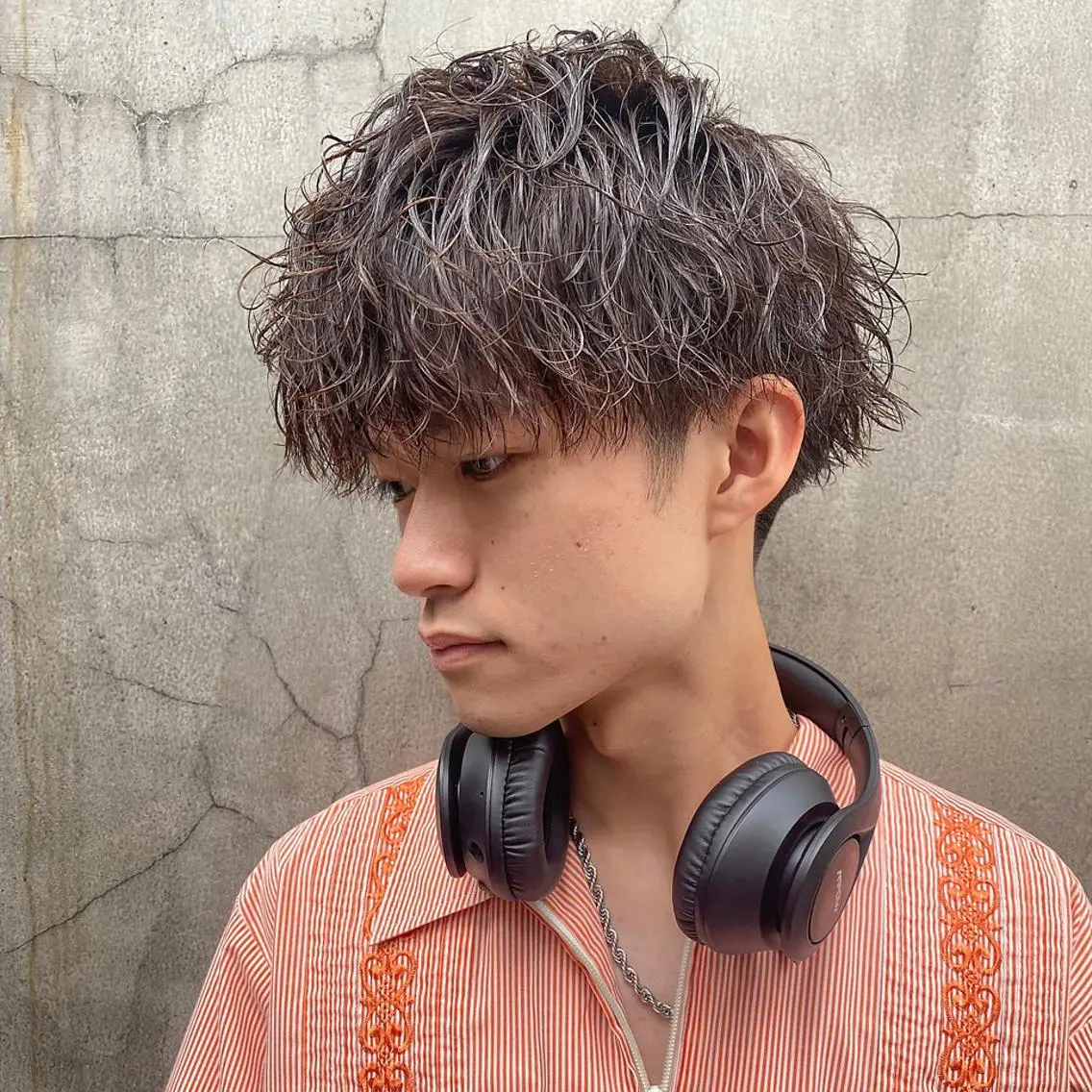 メンズ センターパート フェードカット マッシュ メンズパーマ メンズツイストパーマ 🔥メンズ専門美容師 🔥YOSHIのヘアスタイル