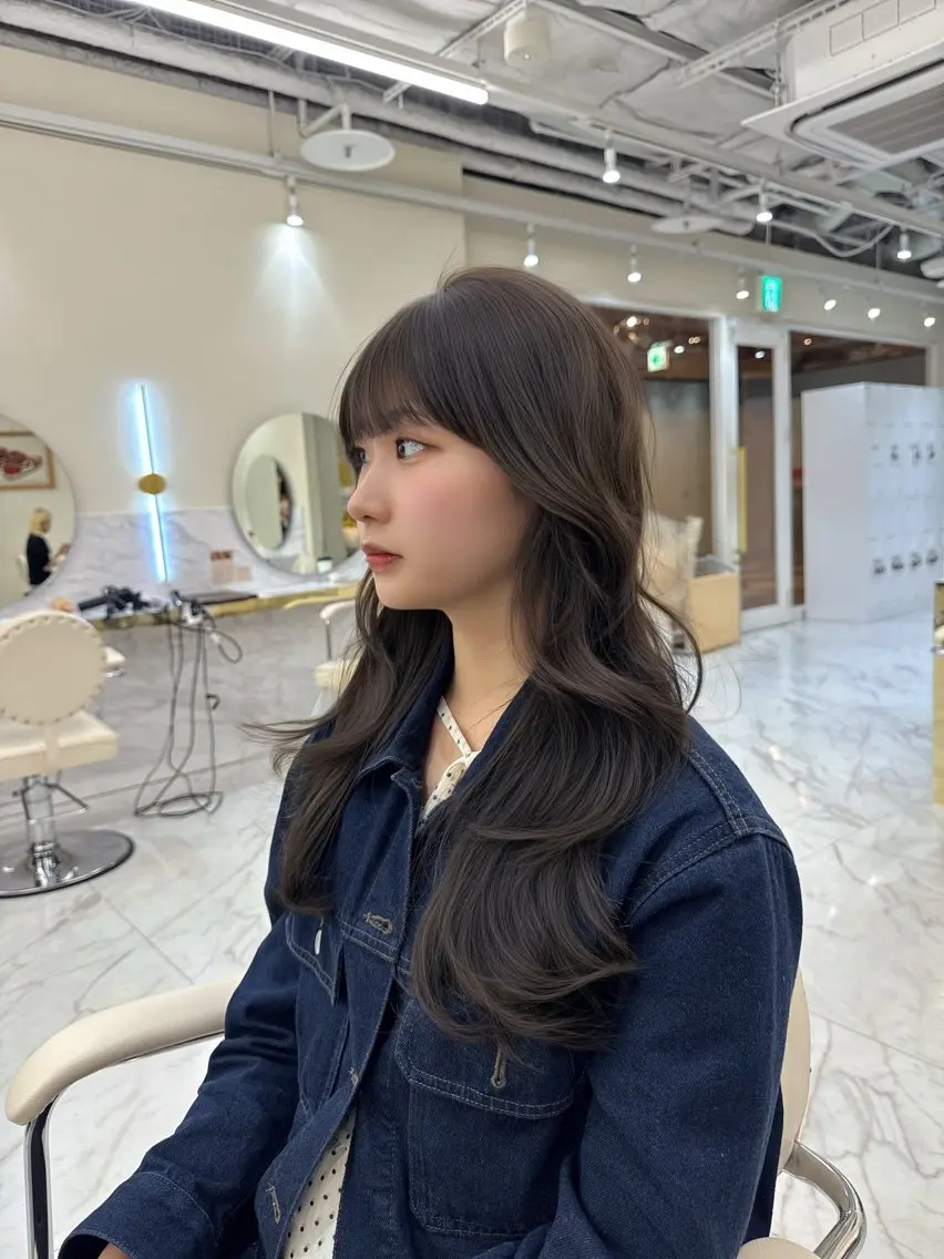 ロング カラー ヘアアレンジ オリーブカラー レイヤーカット カット ヘアカラー トリートメント 髪質改善特化 🫧松野力也のヘアスタイル