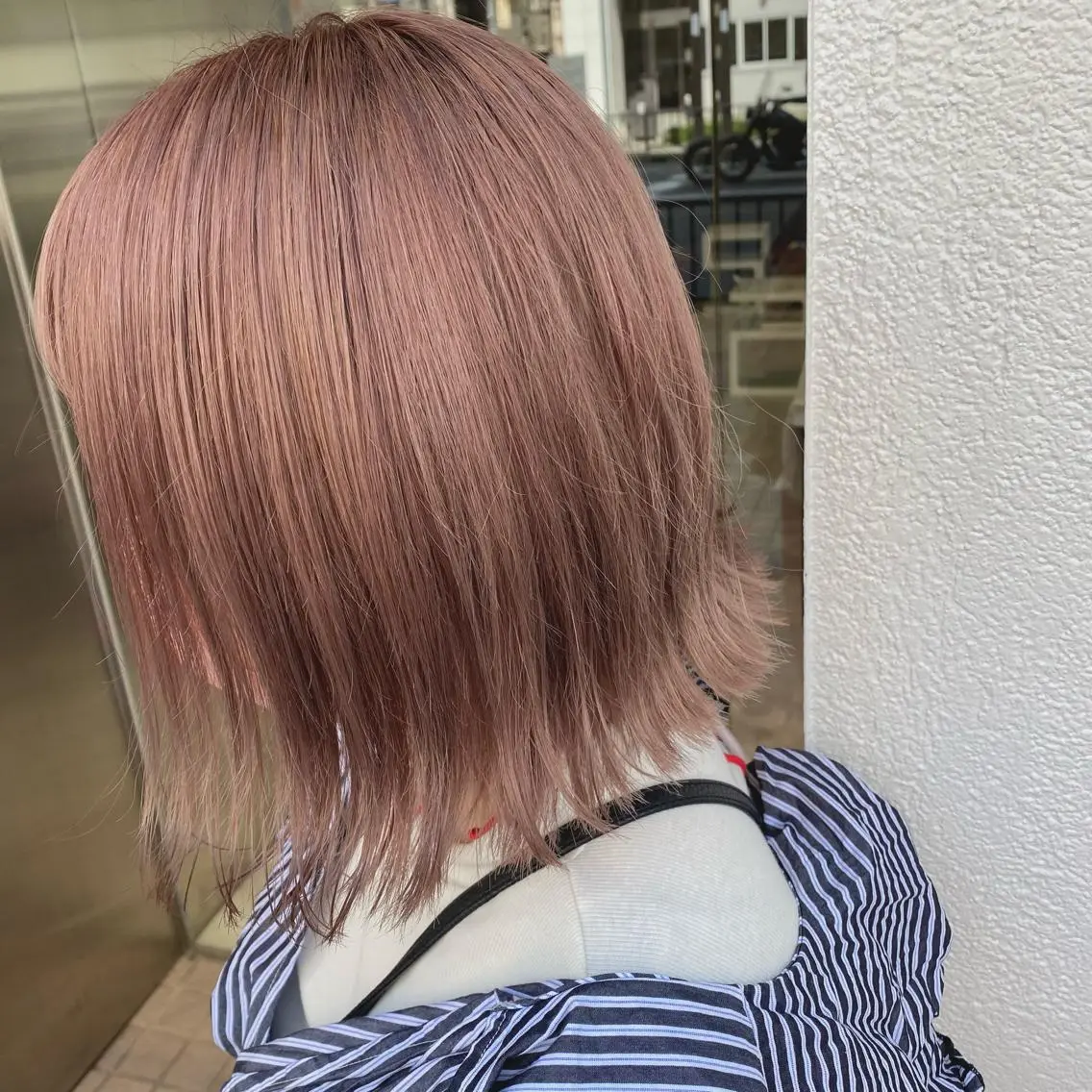 ミディアム カラー ベージュカラー ダブルカラー ピンクカラー ピンクベージュ 心斎橋/ヘアセット MASAKIのヘアスタイル