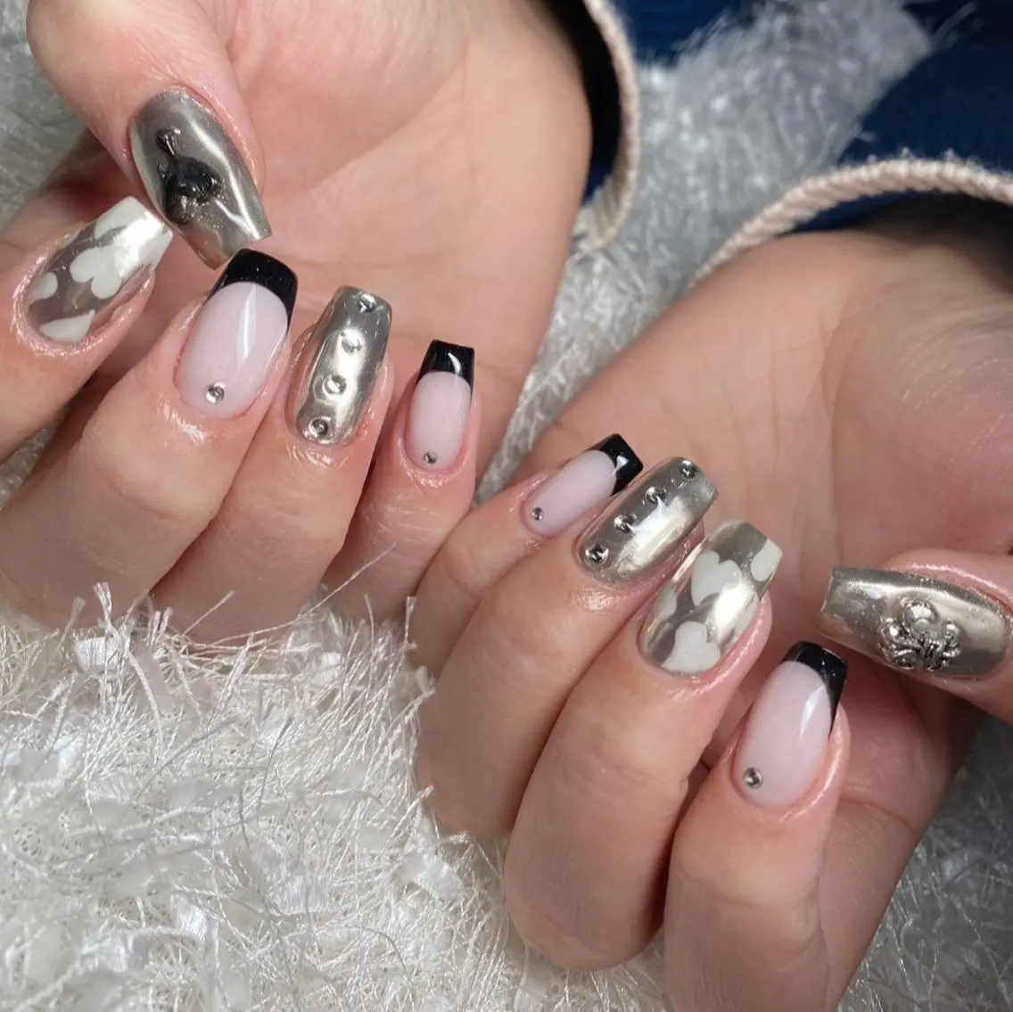 ネイル 長さ出し フレンチネイル ジェルネイル グラデーション 韓国ネイル Nail&eye Belire 新宿のネイルデザイン