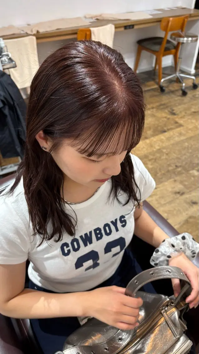 セミロング カラー ヘアカラー 松波 茉央のヘアスタイル