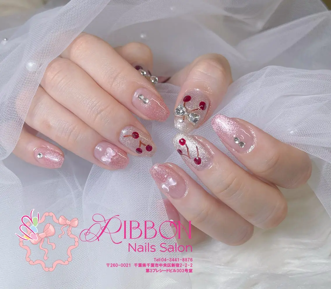 ネイル チークネイル フットネイル フレンチネイル グラデーション 韓国ネイル ハンドネイル Ribbonnail salonのネイルデザイン