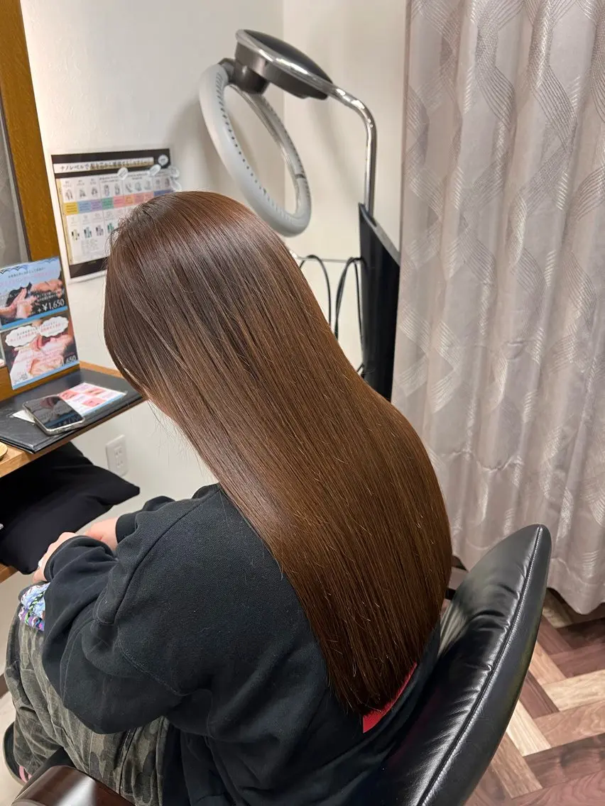 ロング ヘアカラー トリートメント 髪質改善/マツパ 垢抜け透明カラー衣笠のヘアスタイル