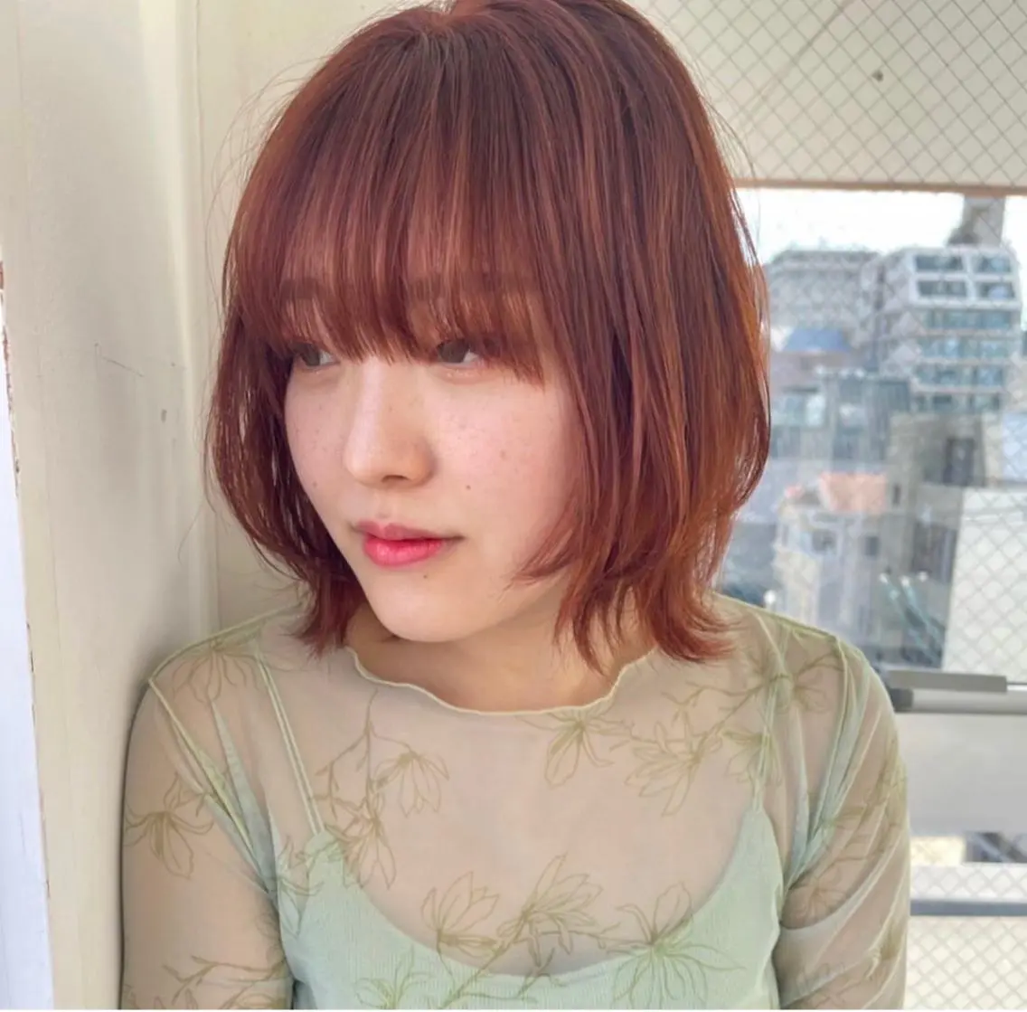 カラー ピンクカラー 大賀 チサトのヘアスタイル