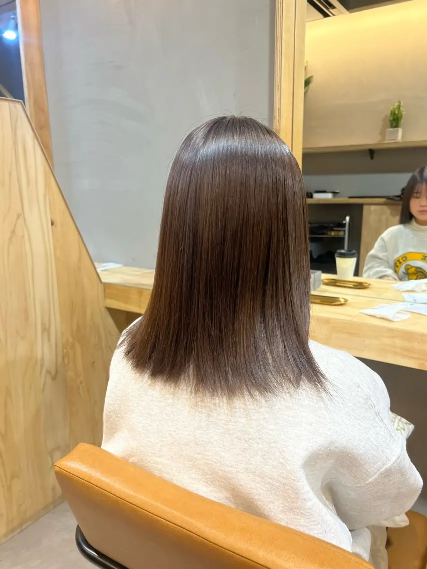 ミディアム カラー 髪質改善 トリートメント 神戸ボブ✂️ ioe三宮/田 伸佳のヘアスタイル
