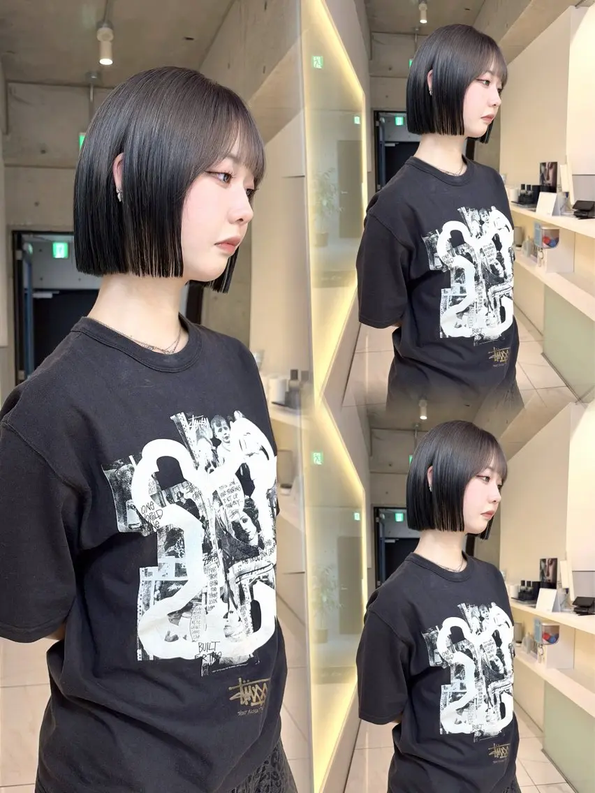ショート カラー 黒髪 デザインカラー カット ヘアカラー トリートメント shizuna/平尾 /カラー/髪質改善のヘアスタイル