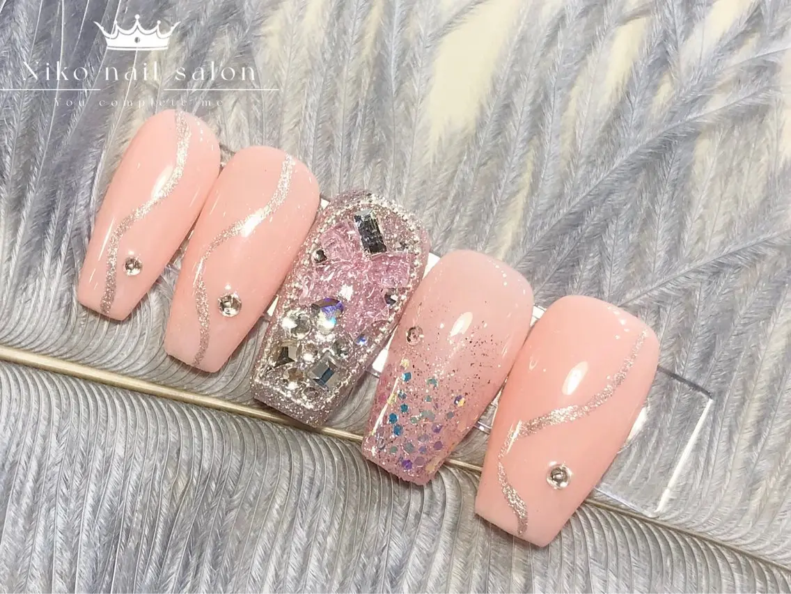 ネイル チークネイル 長さ出し フラッシュネイル フットネイル フレンチネイル Nikoネイルサロン 上野店のネイルデザイン