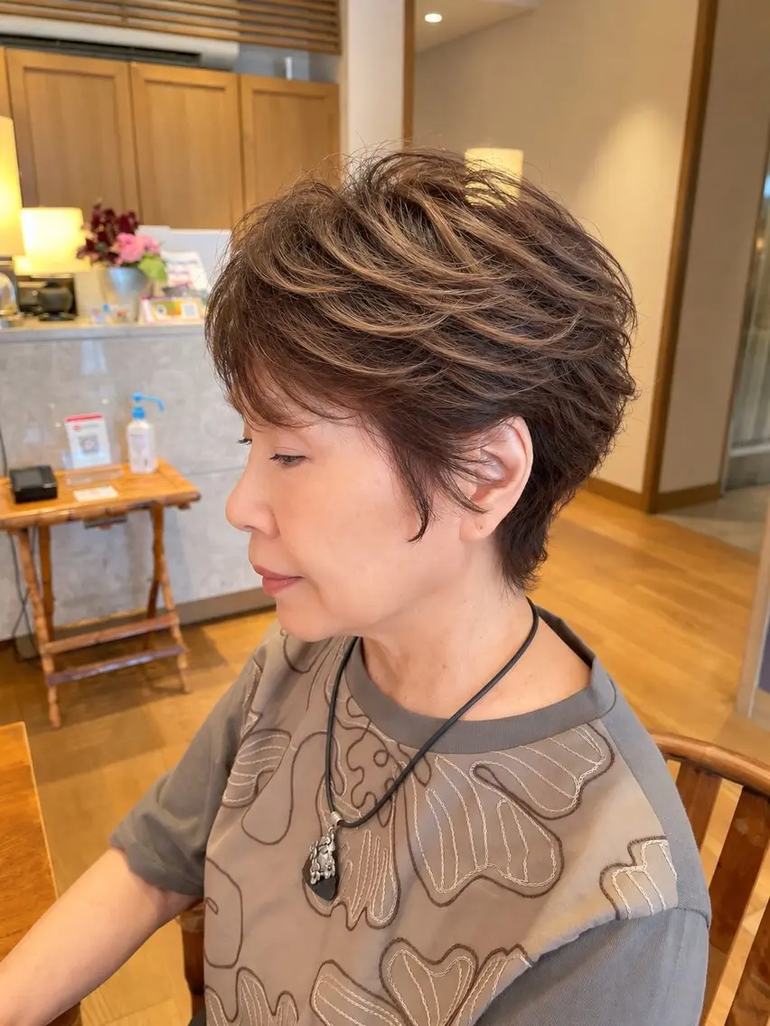 ショート カラー カット ヘアカラー トリートメント 加藤 覧太のヘアスタイル