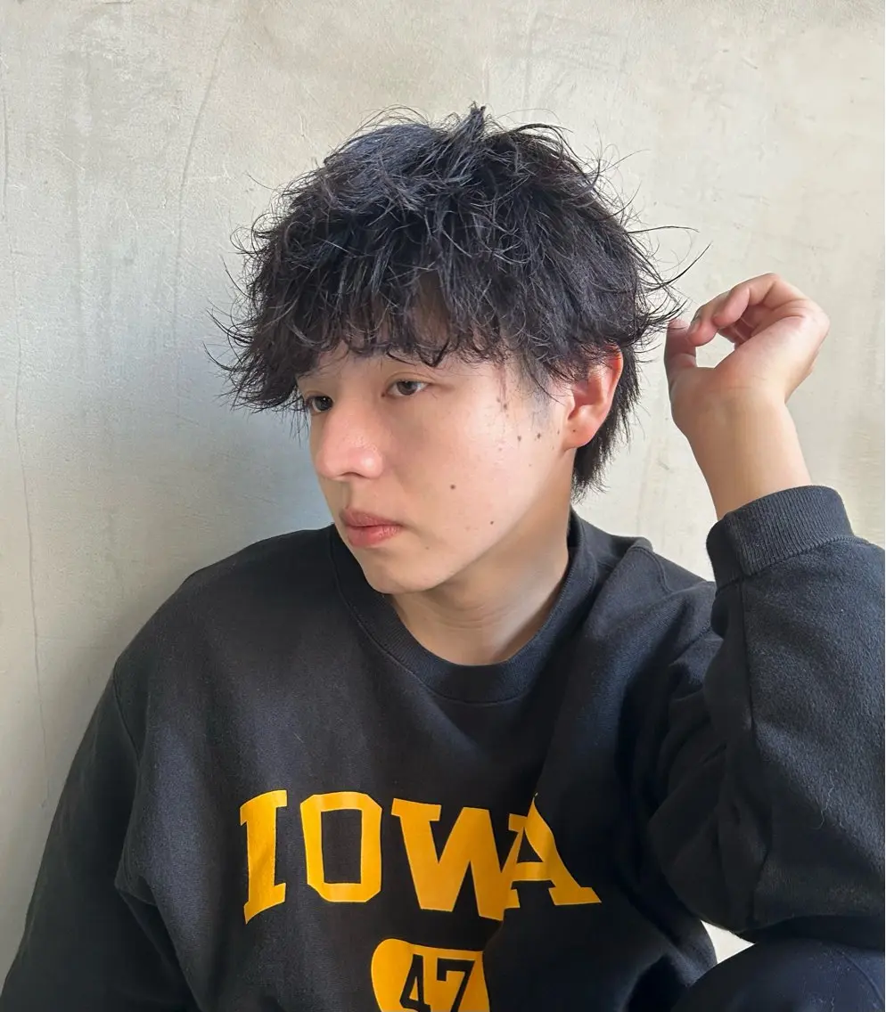 パーマ メンズ カット パーマ メンズ清潔感のプロ 💈メンズパーマ藤田のヘアスタイル