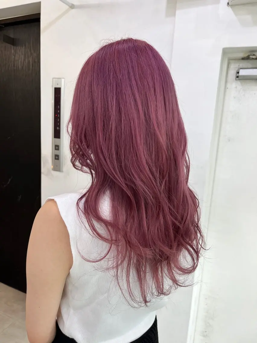 ミディアム カラー ラベンダーカラー ピンクカラー ピンクラベンダー カット ヘアカラー トリートメント GiseL 博多筑紫口店のヘアスタイル