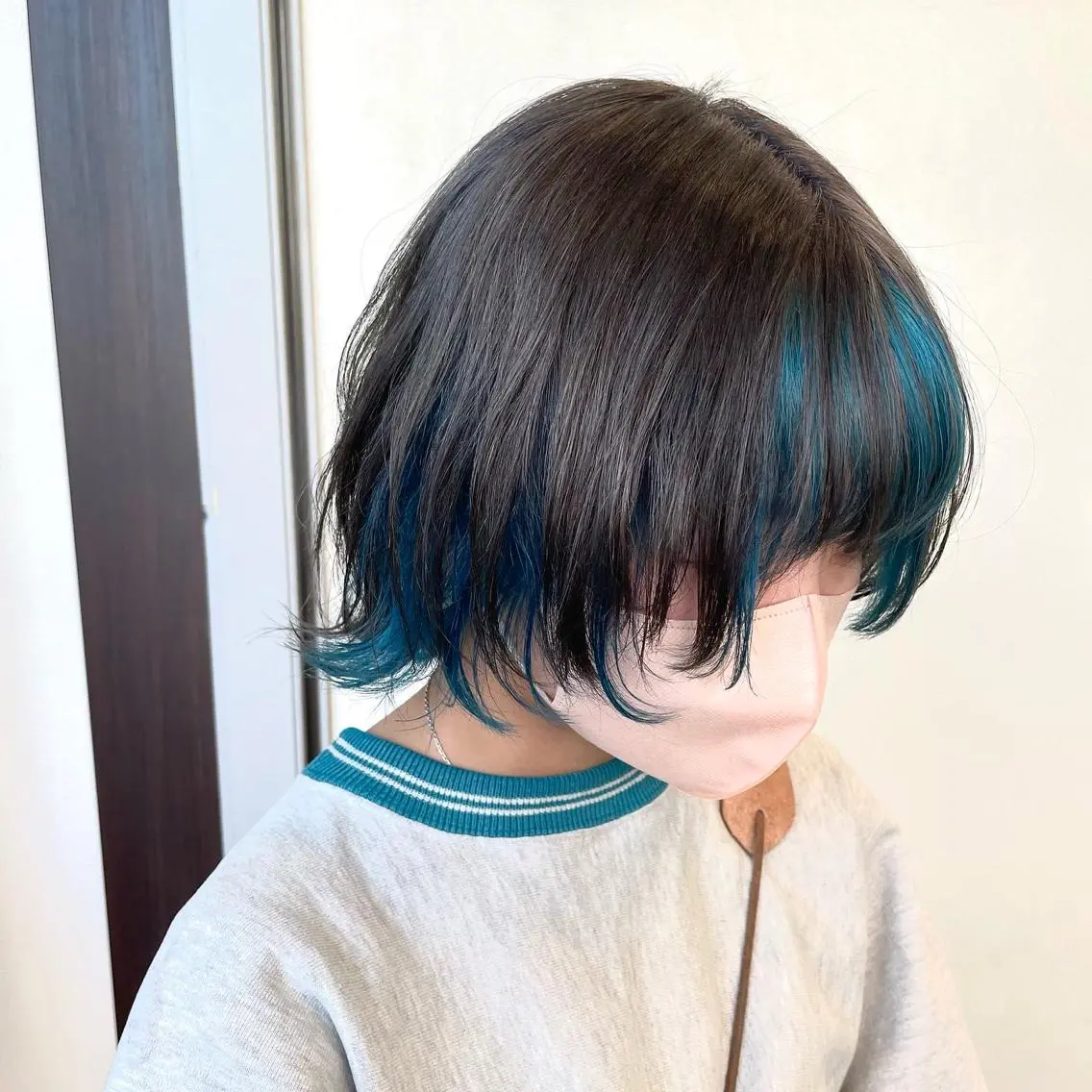 ミディアム カラー ヘアアレンジ ブルーカラー ヘアカラー トリートメント RAIA💎ケア ブリーチ&パーマ💎のヘアスタイル