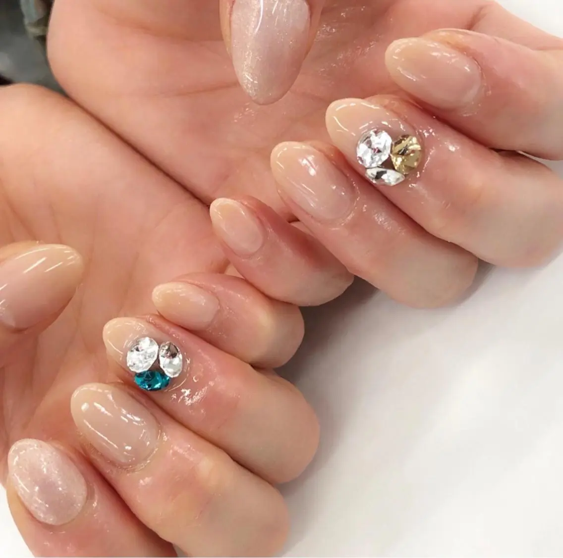 ネイル ゴージャス シンプルネイル Y nail なんば堀江店のネイルデザイン