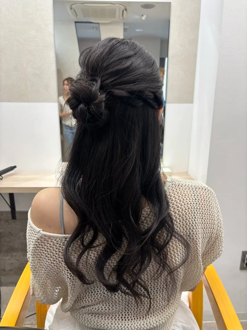ヘアアレンジ ヘアセット ブリーチなしWカラー ヘアセット菜希のヘアスタイル