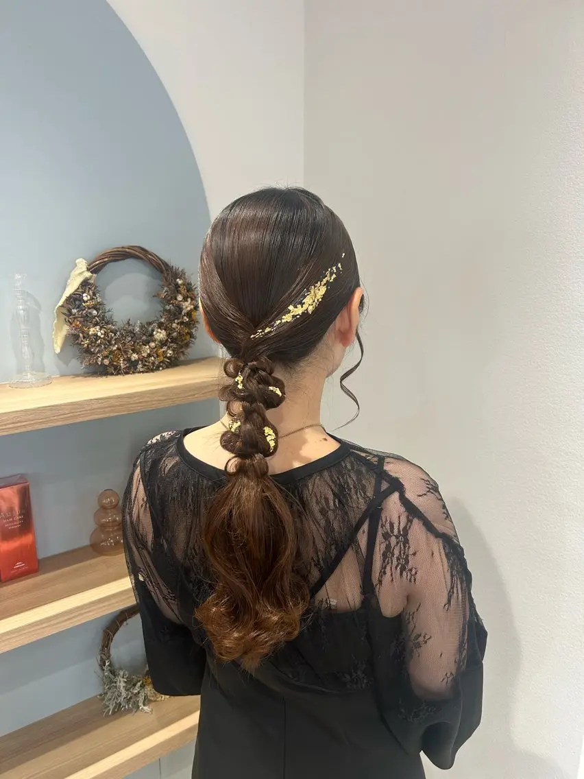 ロング ヘアセット 斉藤 結のヘアスタイル