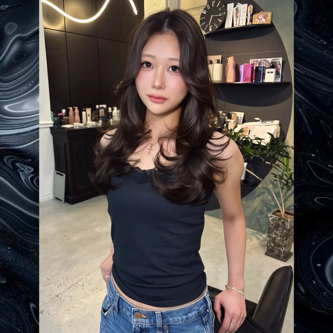 ロング レイヤーカット カット ヘアカラー Maison Halu YUKIのヘアスタイル