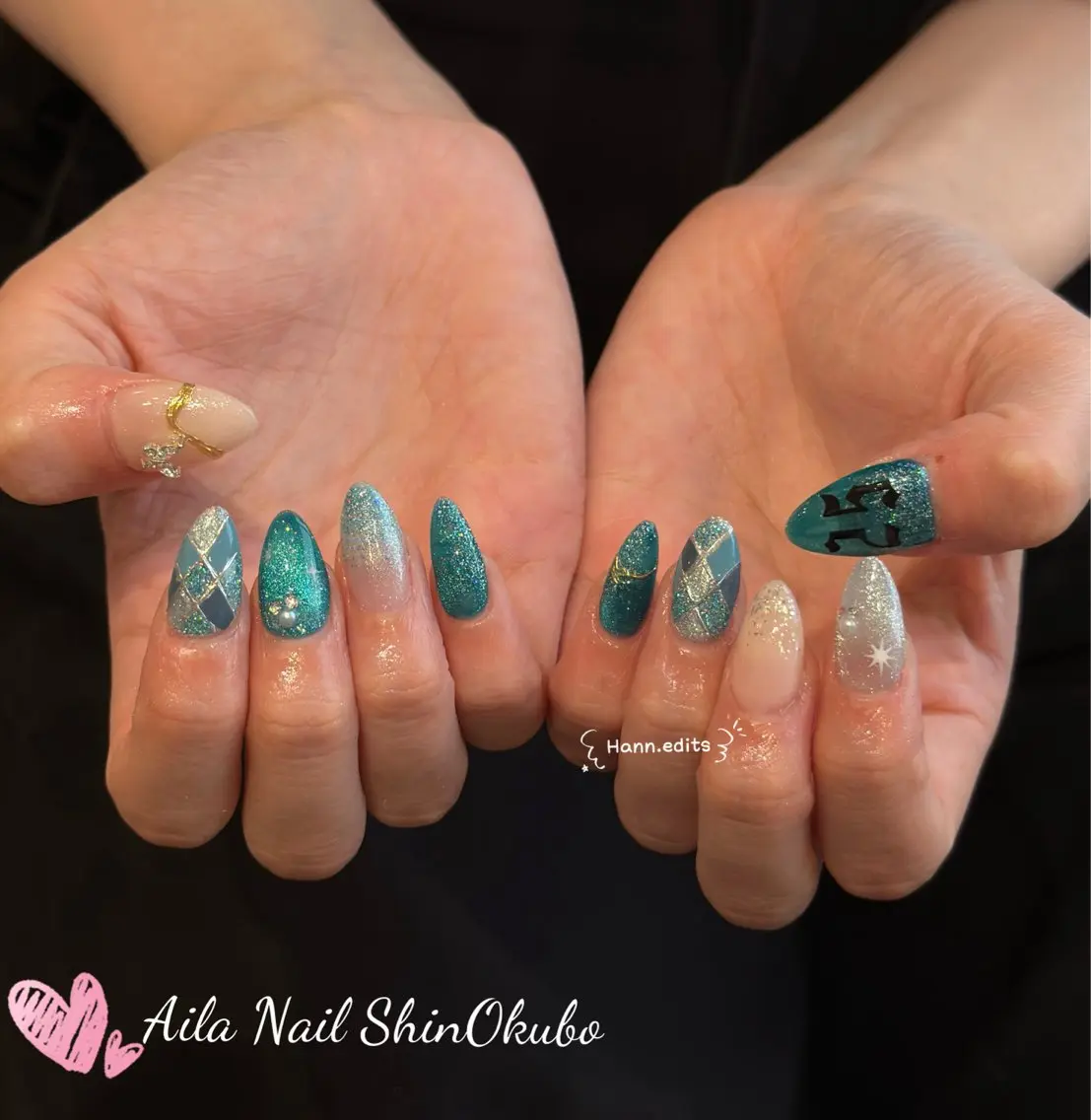 ミディアム 韓国風ヘア ハンドネイル Aila Nail ShinOkuboのネイルデザイン