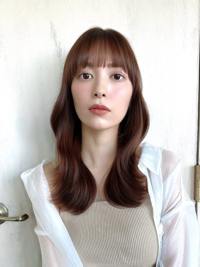 セミロング カラー 透明感カラー 小顔カット トリートメント 💎レイヤー/韓国 💎石戸谷のヘアスタイル
