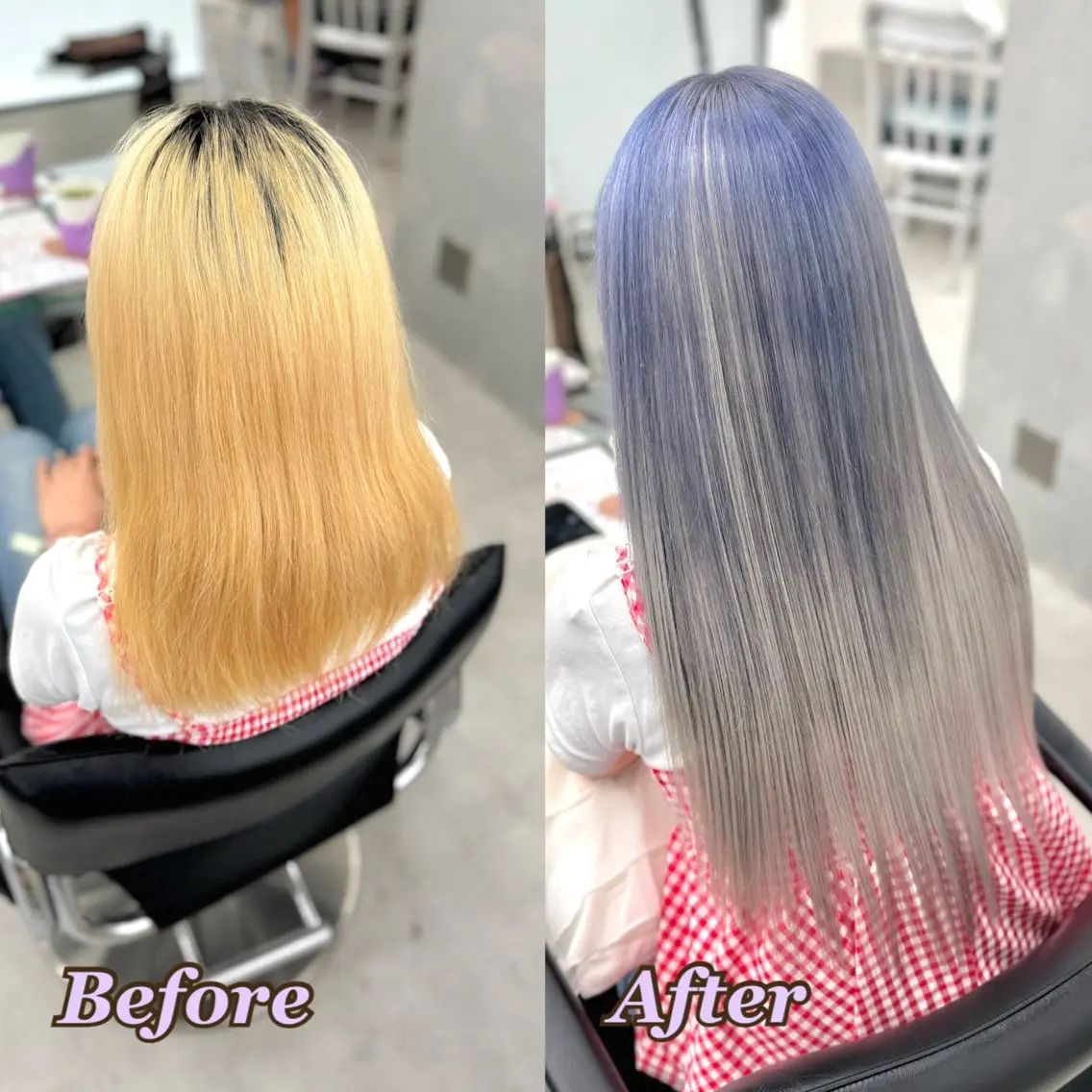 ヘアカラー エクステ ヘアメ🎀ハイトーン 🩵エクステ🪄しほのヘアスタイル