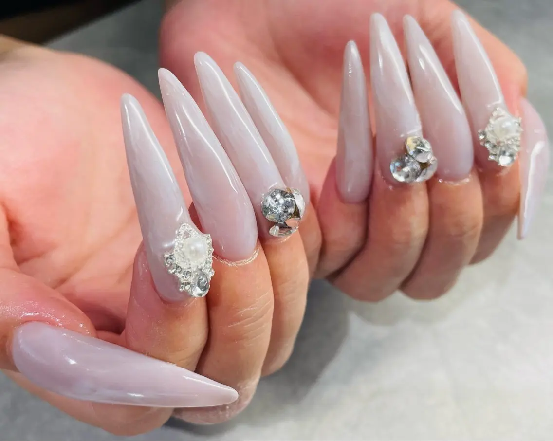 (オフ/ケア込)スカルプ並みの強度✨ジェルチップアプレ💅ワンカラーorラメグラの写真