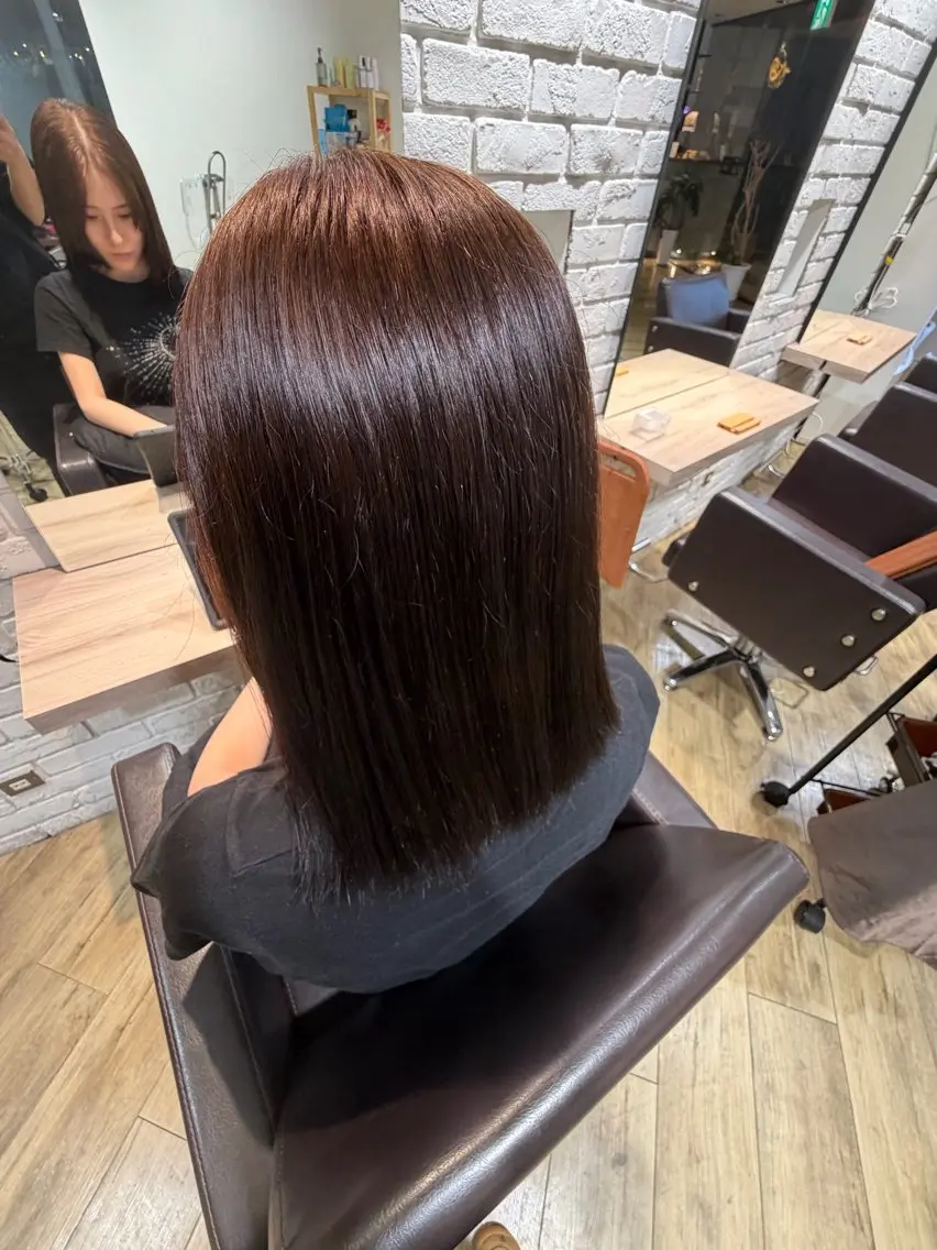 セミロング カラー ヘアカラー トリートメント N+/八尾店 Hanaのヘアスタイル
